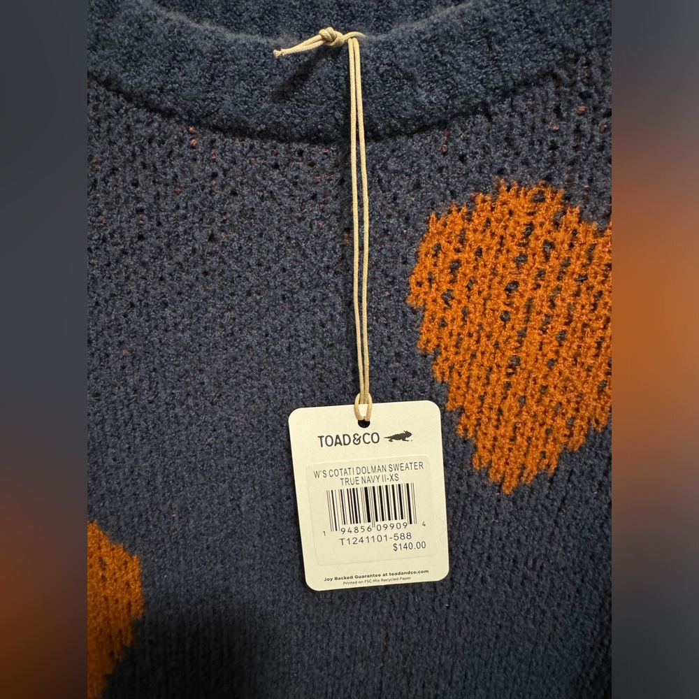 Brand new w tag Toad & Co sweater. Size XS. - Picture 5 of 5